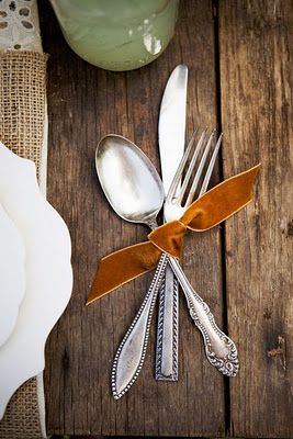 velvet ribbon table setting