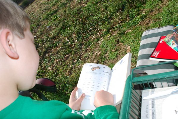 reading outside