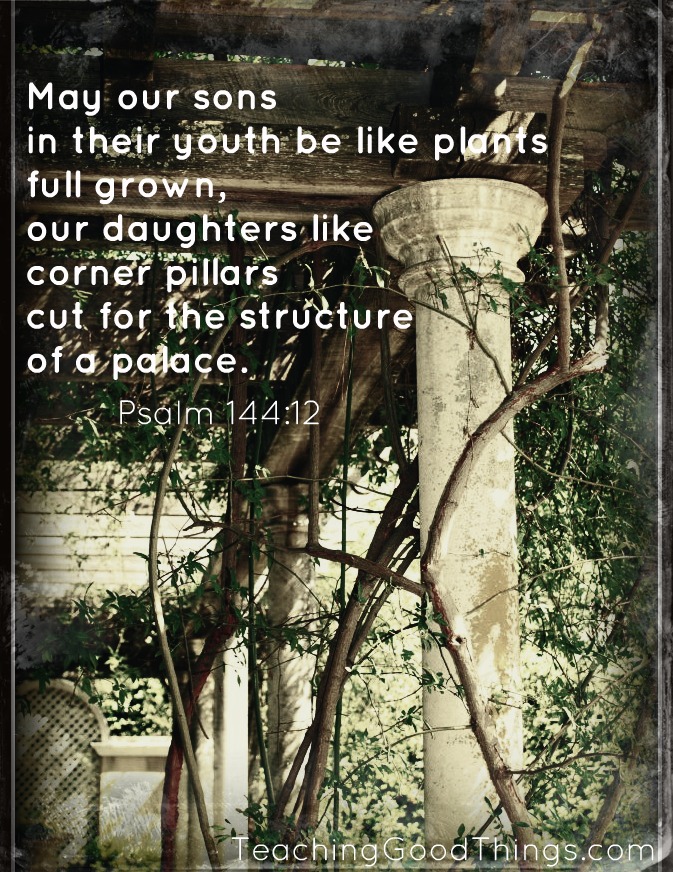 pillars plants Psalm 144